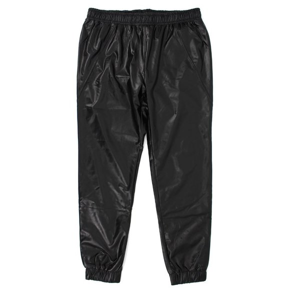 David Lerner Faux Leather Track Pant Joggers Large NEW Vegan - Picture 3 of 7